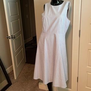 J Crew Seersucker Sleeveless Dress 10 NWT